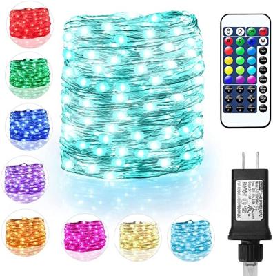 China Power Adapter Hot Sale 16 Colors Remote Control Waterproof Fairy Lights For Outdoor Indoor Garden Party Room Decor for sale