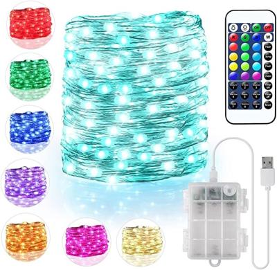 China battery operated & USB Powered Pick Up 3 Days Arrive US European Warehouse Stock 5M 50 LED 16 Colors Remote Control Outdoor Waterproof Fairy Lights String for sale