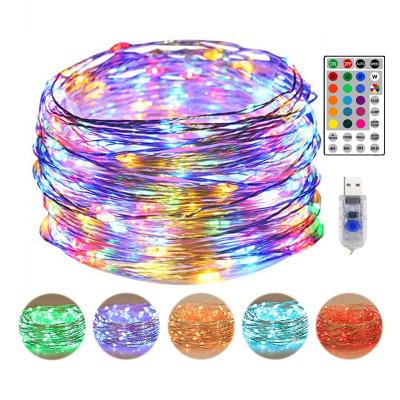 China USB Powered In Current USB Powered 33 Ft 100 LED 16 Colors Mini Waterproof LED Light Changing Holiday String Lights Festival Decoration for sale