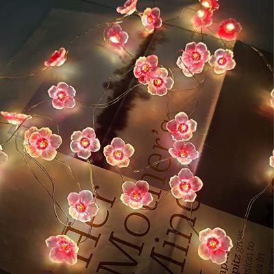 China String Cherry Blossom Crystal Flowers Wedding Flower Light Led String Lights Waterproof Outdoor Battery Operated Fairy Lights With Outdoor for sale