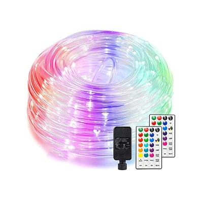 China Warehouse 16 Colors Changing Waterproof Tube Light RGB LED Rope Lights for Outdoor Garden Wedding Christmas Decorations for sale