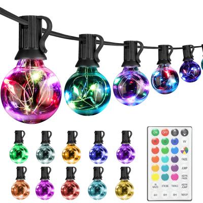 China RGB String Light Holiday Decoration UL-Certified Adapter 18 Color Changing Commercial Outdoor Patio G40 String Lights for sale