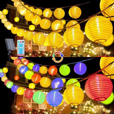 China Holiday Decoration 8 Modes LED Fairy Lantern Outdoor Expanding Multicolor String Lights For Patio Balcony Garden Decoration for sale