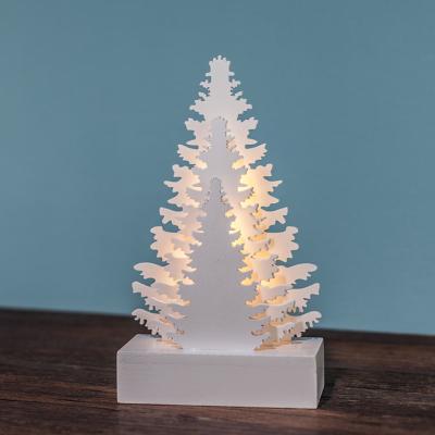 China Hot Selling Polyester Christmas Tree With Led Lights Included Nordic Wooden 5 LED Christmas Home Decor In Bulk for sale