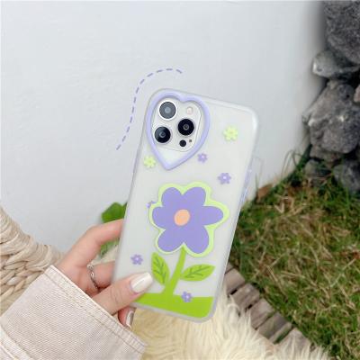 China Cute Flower Phone Case For Phone Colored Floral Soft Silicone Clear Shell Phone Cover for sale