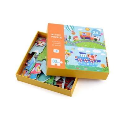 China Toy Hot Sale Custom Cardboard Wolrd Cartoon Magnetic Pieces Jigsaw Puzzles For Kids Children for sale