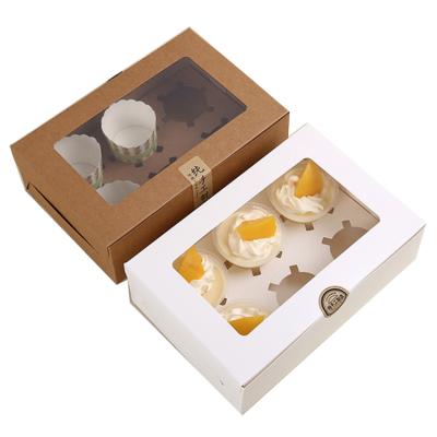 China OEM Recyclable Odm Packaging Paper Luxury Dessert Gift Box Cupcake Clear Packing Box With Clear Window for sale