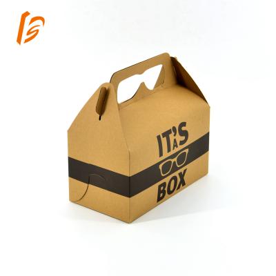 China Mini Folding Clear Recycled Brown Kraft Materials America Recycled Paper Cake Box for sale