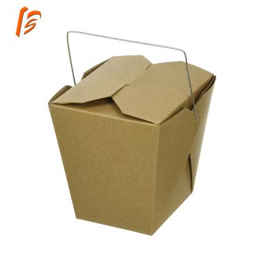 China Disposable Chinese Take Out Boxes For Gift And Food Pail Kraft Paper Noodle Container for sale