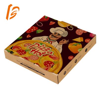 China Disposable Custom Black Ivory Board Paper Pizza Box Design for sale