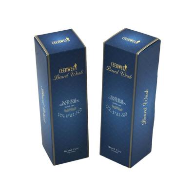 China Recycled Materials Wholesale Recycled Design Custom Men's Rectangle Beard Wash Card Paper Box for sale