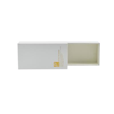 China Recycled Materials Wholesale Glossy White Cosmetic Luxury Packaging Drawer Paper Gift Box Box for sale