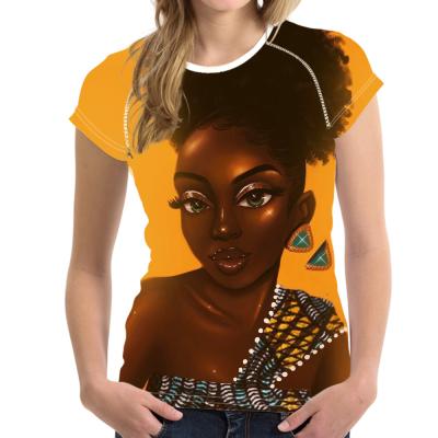 China QUICK DRY T-shirt African Girl Printed Customize Designer Oversized T Shirt Custom LOGO Wholesale High Quality Tee Shirts for sale