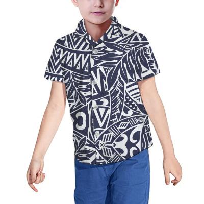 China Best Selling Breathable Polynesian Samoa Print Plus Size Oversized Black Casual Shirt Boys Fitness T-Shirts Shirt Custom Wholesale for sale