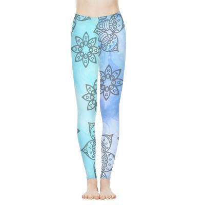 China New Design Breathable Mandala Print Custom LOGO Wholesale Waist Stretch Plus Size Women Pants Yoga Wear Women Gaiters Fitness for sale