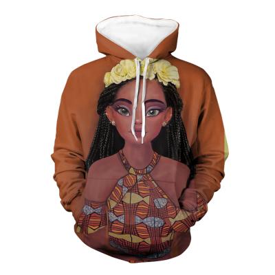 China 2021 Hot Sale African Girl Waterproof Printed Hoodies and Sweatshirts XS-6XL Wholesale Women's Oversized Hoodie Sweatshirt Custom Made for sale