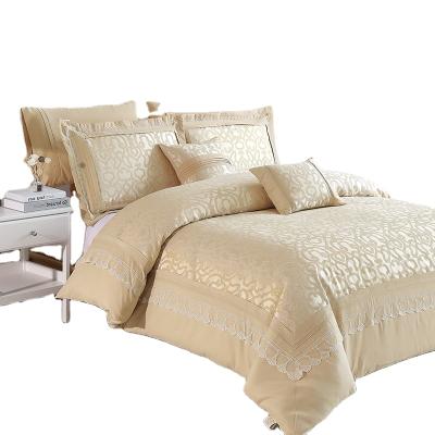 China Anti-pilling Classic 100% KOSMOS Microfiber Lace Jacquard Bedding Set for sale