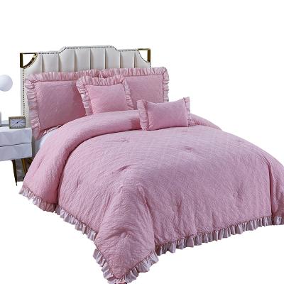 China KOSMOS Nondisposable Cotton Luxury Bed Sheet Sets Pink Design Combed Cotton Bedding Sets for sale