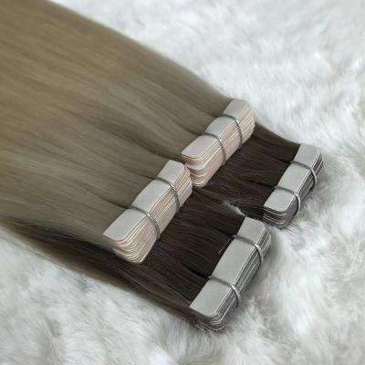 China Non-chemical Dingqiao 100% Human Virgin Hair Remy Double Drawn Injected Invisible Tape In Hair extensions thin seamless European Hair for sale