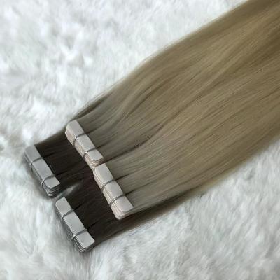 China Straight Different Colors 14-24 inch  Double Drawn 100 Virgin Invisible Tape In Hair   Extension for sale