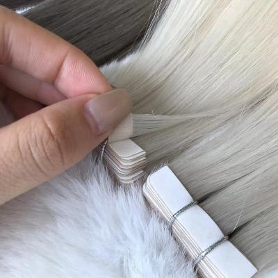 China Silky Straight Wave Top Quality Virgin Hair 100 Remy Human Double Drawn Russian Hair European Tape Hair Extension for sale