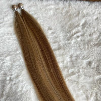 China Silky Straight Wave Newest Remy Human European Genius Weft Hair Extensions 13A Double Drawn Wavy Russian Hair Genius Weft for sale