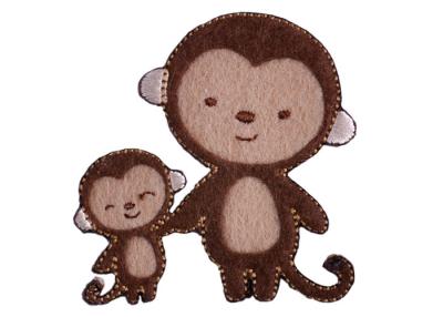 China Wholesale Cutstom Design Iron on Applique Monkey Embroidery Badge For Children for sale