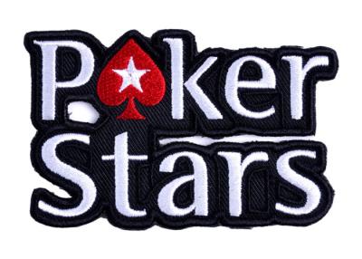 China Embroidery Adhesive On Casino Red Poker Stars Patch for sale