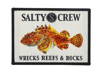 China Sew On Colorful Vivid Fish Custom Woven Patches For Sailing Hats for sale