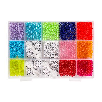 China Customizable Plastic Glitter Pony Beads Box Kit For Kids DIY Craft for sale