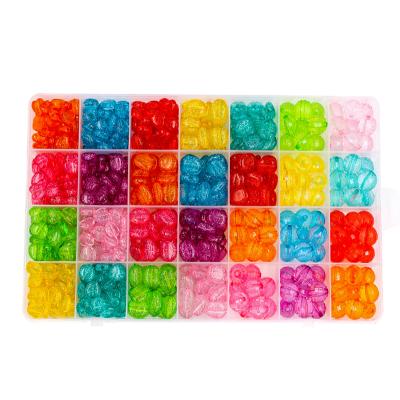 China Amazon Hot Selling Jewelry Mixed Colorful Luminous Glitter Beads Kit For DIY Acrylic Jewelry Making Accessories for sale