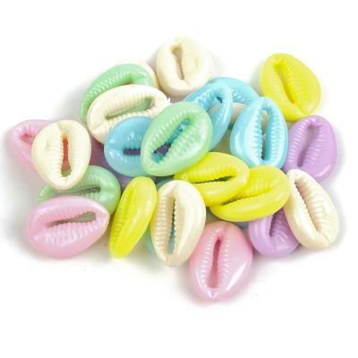 China Acrylic Candy Color Shell Charm Beads Plastic Spacer Beads For Kids DIY Jewelry Making for sale