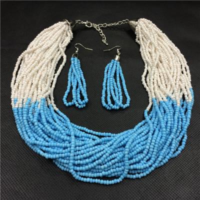 China Fashion Colorful Seed Beads Chunky Handmade Boho Multilayer Necklace Jewelry for Women and Girls for sale