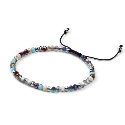 China Fashionable Handmade Simple Ab Color Crystal Beads Adjustable Bracelet Friendship Bracelet for sale