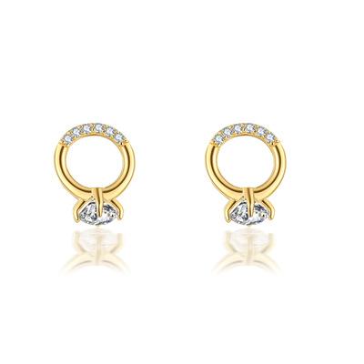 China popular japanese and korean 925 sliver jewelry 925 simple mini silver earring circle zircon earrings for sale