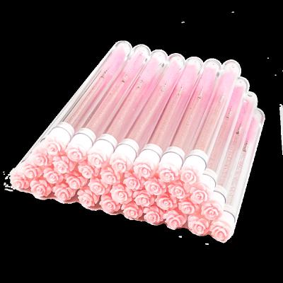 China Prevent Eyebrow Brushes From Getting Dusty Disposable Lash Wand Tubes Mascara Rose Spoolie Brush Tubes With Eyelash Brushes for sale