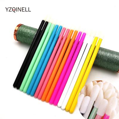 China Lips Wholesale Disposable Lip Brush Lip Gloss Applicator Beauty Makeup Solid Flocking Wand for sale