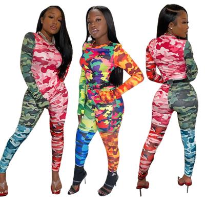 China Camouflage Breathable Pants Sets Autumn Clothing For Women Casual Two Piece Set For Girls Fabric Women Fall Sets for sale