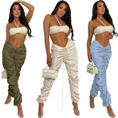 China Women's Breathable Pants and Trousers Stacked Autumn Long Pants Yoga&Gym Women's Long Pants Pile Panties for sale