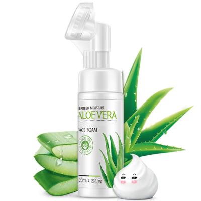 China Organic Soft Acne Treatment OEM Makeup Remove Detergent Foam Facial Foam Aloe Vera Face Wash for sale