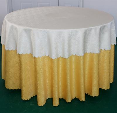 China Oilproof Hotel Polyester Table Cloth Table Cloth White Round Wedding Tablecloth , Table Cloths Table Cover For Hotels for sale