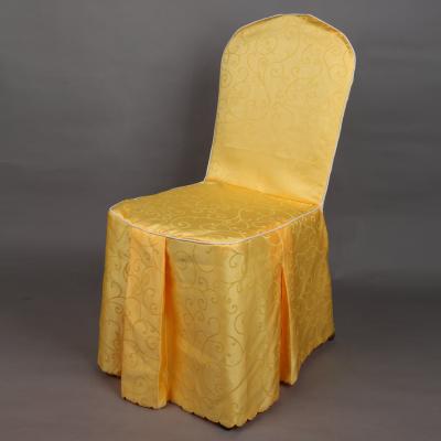 China Satin/gold embrodered chair cover/wedding banquet chair cover for sale