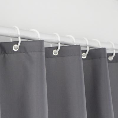 China Hot Selling Hotel High Grade Polyester Bath Shower Curtain Durable Warm Gray Thick Polyester Bathroom Curtain for sale