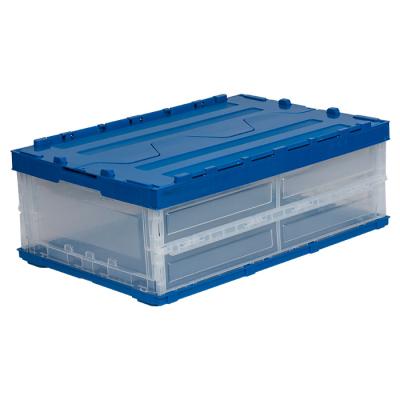 China Solid Folding Box Home Collapsible Plastic Storage Box With Lids for sale