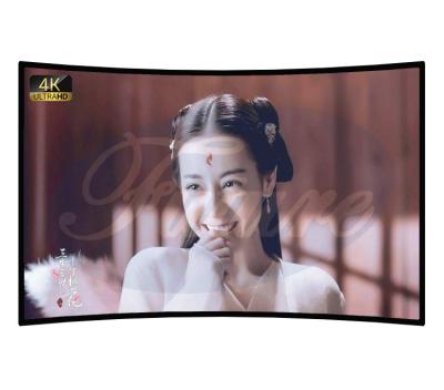 China Future Frame Screen 84 Inch Aspect Ratio 4:3 4K Wall Mount Projection Screen Video Curved Projector Screen For Home Theater for sale