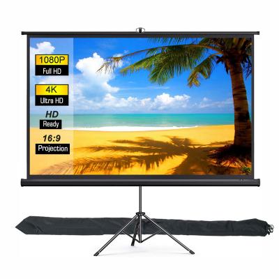 China Tripod Tripod Projector Screen with Stand 100 Inch 16:9 Indoor Outdoor 3D 4K 8K HD Portable Projector Screen with Carry Bag for sale