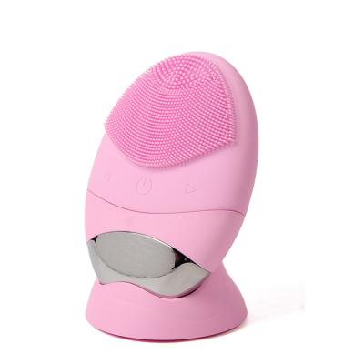 China 2021 Acne Treatment Amazon Beauty Product Portable Pore Massage Silicone Deep Clean Vibrating Facial Cleansing Brush for sale