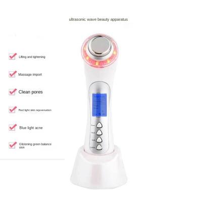 China Household Face Skin Revitalizer Facial Massage Machine Ultrasonic 3 Color Photon Led Light Therapy Facial Massager OEM for sale