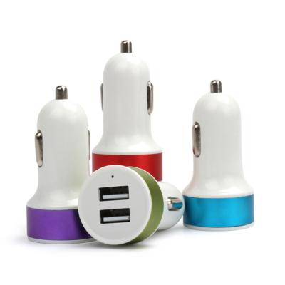 China For Car USB Charging Slim PC+ABS USB Car Charger Dual Charger Power Adapter for sale