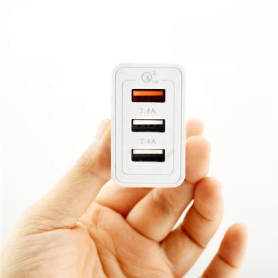 China Hot Selling 30W Qc3.0 Fast Charging Head 3Usb Mobile Phone Charger Fast Charging Direct Charger for sale